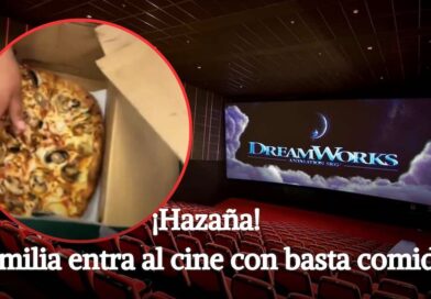 VIDEO: Familia causa revuelo en redes por meter Pizza y Pollo frito a la sala de Cine
